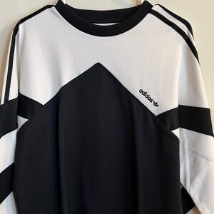adidas Black and White Panel Crewneck Sweatshirt
